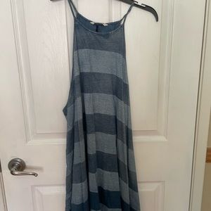 Billabong Blue and Gray Striped Dress